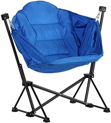 MacSports Portable Swinging Camping Chair for Traveling, Camping, Beach Trips – Lightweight Folding Hammock Chair Holds up to 225lbs – Padded Cushioned Design for Comfort Patio, Lawn, Garden