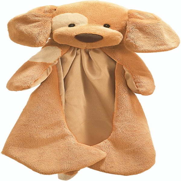 GUND Baby Spunky The Dog Huggybuddy Stuffed Animal with Built-in Baby Blanket, Brown, 15”