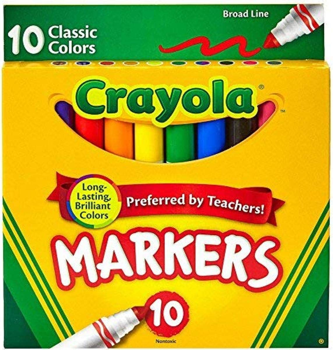 Crayola Broad Line Markers, Classic Colors 10 Each (Pack of 6) Toys & Games