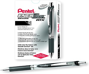 Pentel® EnerGel™ Retractable Liquid Gel Pens, Medium Point, 0.7 mm