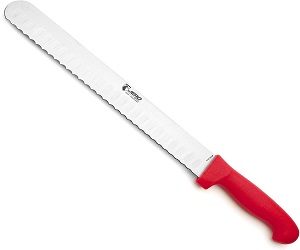 Jero Pitmaster Series Serrated Concavo Slicer – Wide 12″ Granton Serrated Edge Blade