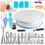 RFAQK 64 PCs Cake Decorating Kit for Beginners Includes Video Course, Booklet + Baking Supplies Gift